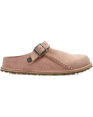 Birkenstock Buckle Suede Mules - Brown