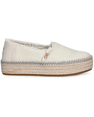 TOMS Espadrilles Valencia Con Plateau - Bianco