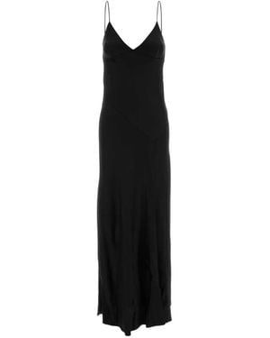 Alberta Ferretti Satin-Finish Slip Maxi Dress - Black