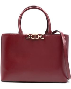 Twinset Medium Chain-Link Tote Bag - Red