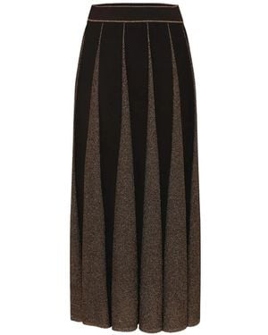 Zimmermann Valiant Metallic-Thread Midi Skirt - Black