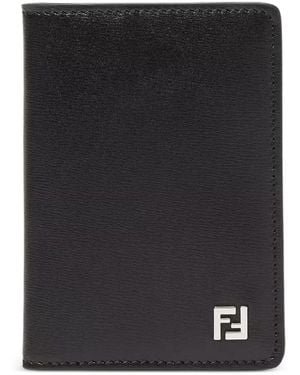 Fendi Ff Logo-Plaque Card Holder - Black