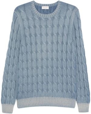 Gran Sasso Cable-Knit Jumper - Blue