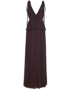 Adam Lippes Dendur Ruffled Silk Gown - Purple