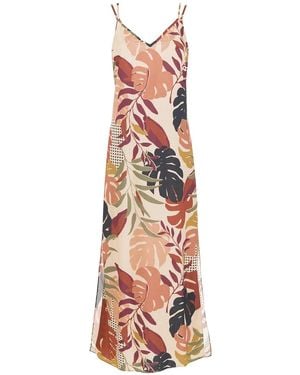 Amir Slama Palm Leaf Print Maxi Dress - Multicolour