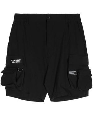 Izzue Logo-Appliqué Ripstop Cargo Shorts - Black