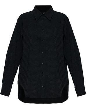 Hunza G Oversized Seersucker Shirt - Blue