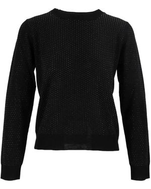 P.A.R.O.S.H. Rhinestone-Embellished Wool Sweater - Black