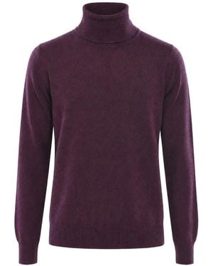 Malo Turtleneck Long-Sleeve Sweater - Purple
