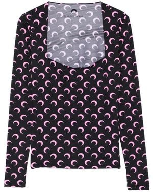 Marine Serre Long-Sleeved Patterned Top - Blue