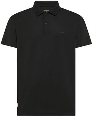 Sun 68 Button Collar Polo Shirt - Black