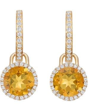 Kiki McDonough 18K Grace Citrine And Diamond Earrings - Metallic