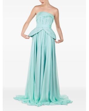 ANDREEA VENECIUC Sea Mist Peplum Gown - Blue