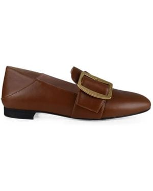 Bally Chaussons Boucle En Cuir Ambré - Marron