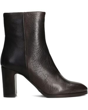 Julie Dee 75Mm Leather Zip-Fastening Block-Heel Ankle Boots - Black