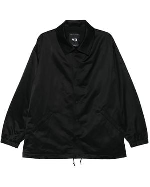Y-3 Logo-Print Shirt Jacket - Black