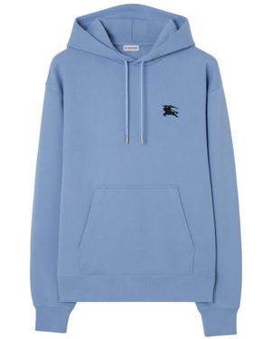 Burberry Knight-Stamp Cotton Hoodie - Blue