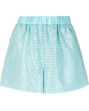 Self-Portrait Rhinestone-embellished Shorts - Blue