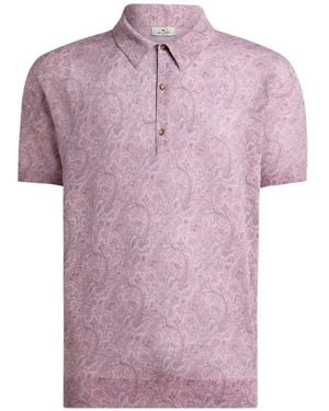 Etro Polo Shirt With Floral Pattern - Pink
