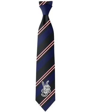 Henrik Vibskov Striped Logo-Embroidered Tie - Blue