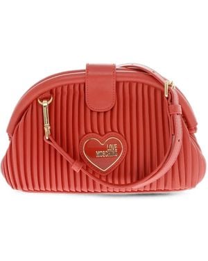 Moschino Sac À Bandoulière Plissé À Motif Cœur - Red