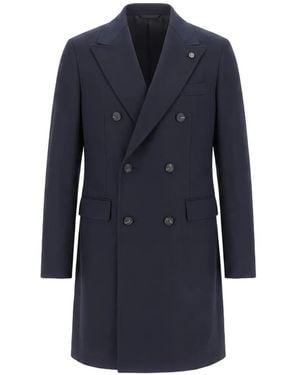 Peserico Double-Breasted Coat - Blue