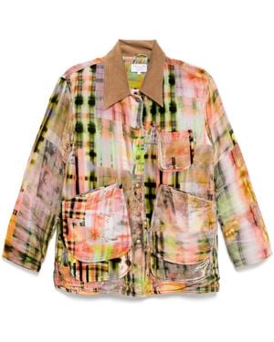 Collina Strada Multi Plaid Stable Jacket - Orange