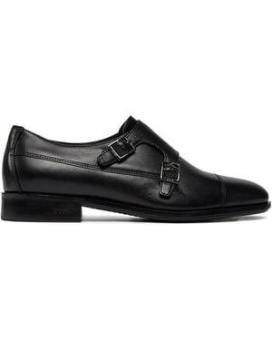 BOSS Double-Buckle Monk Shoes - Black