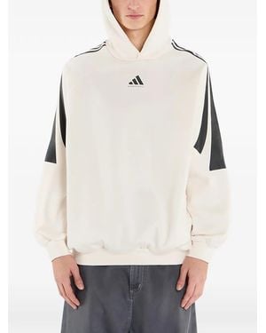 adidas 3-Stripes Fleece Hoodie - Natural