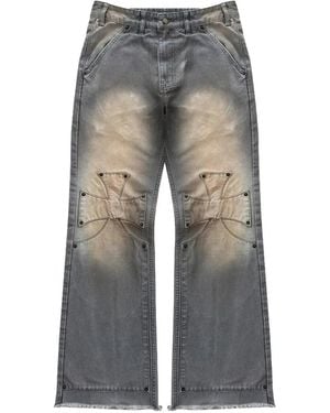 77 Studios Thrash Cross-Patch Jeans - Grey