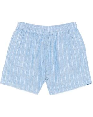 Samsøe & Samsøe Gestreifte Maren Leinenshorts - Blau