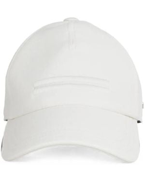 ZEGNA Embroidered-Stripe Cotton Cap - White