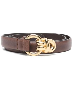 Sandro Slim Leather Belt - Brown