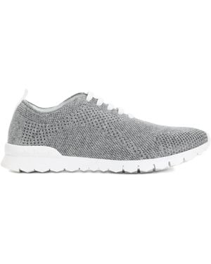 Kiton Knitted Lace-Up Sneakers - White