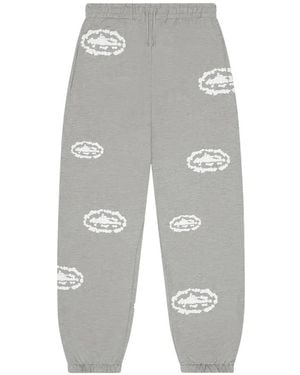 corteiz X Denim Tears Island Wreath Track Pants - Gray