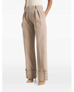 Manière De Voir Darlene Turn-Up Detail Tailored Twin Pleat Trousers - Natural