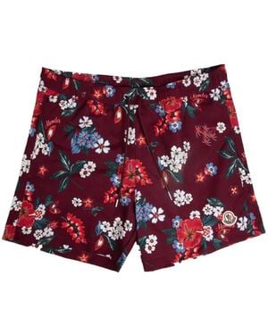 Moncler Badeshorts Mit Blumenprint - Rot