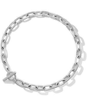 David Yurman Sterling Dy Madison Diamond Necklace (11Mm) - White