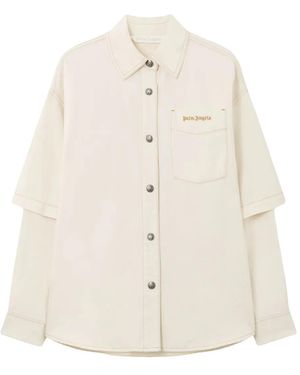 Palm Angels Hybrid Buttoned Overshirt - White