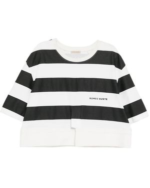 ROMEO HUNTE T-Shirt Fragment À Rayures - Noir