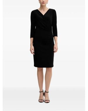 Joseph Ribkoff V-Neck Midi Dress - Black