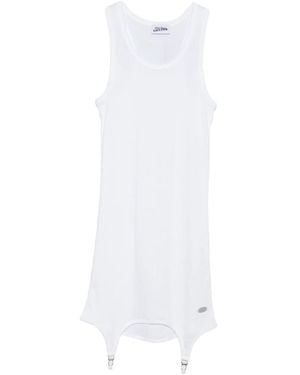 Jean Paul Gaultier Ribbed Mini Dress - White