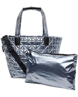 VEE COLLECTIVE Borsa Tote Media Metallizzata A Trapunta - Blu
