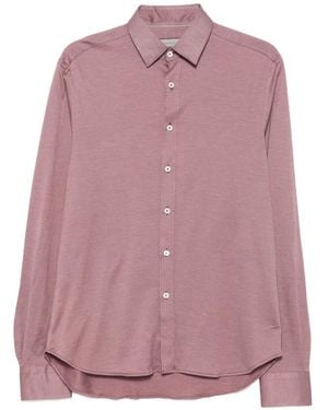 Canali Chemise À Effet Chiné - Pink