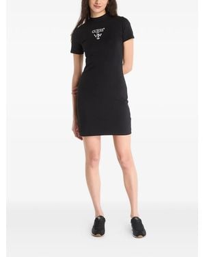 Guess Logo-Print T-Shirt Dress - Black