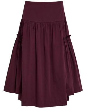 Damson Madder Falda Midi Con Detalle De Volantes - Morado