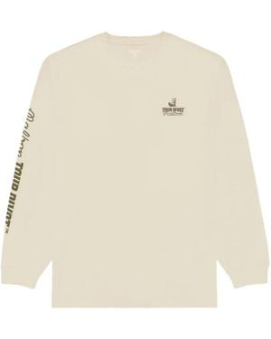 Malbon Golf Logo-Print Long-Sleeves T-Shirt - Natural