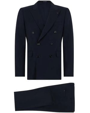 Tagliatore Double-Breasted Peaked-Lapel Suit - Blue