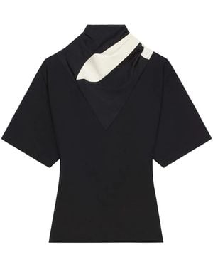 Courreges Panelled-Scarf Top - Black