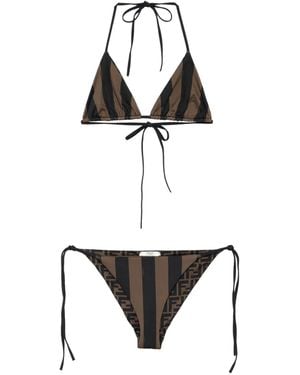 Fendi Patterned Reversible Bikini - White